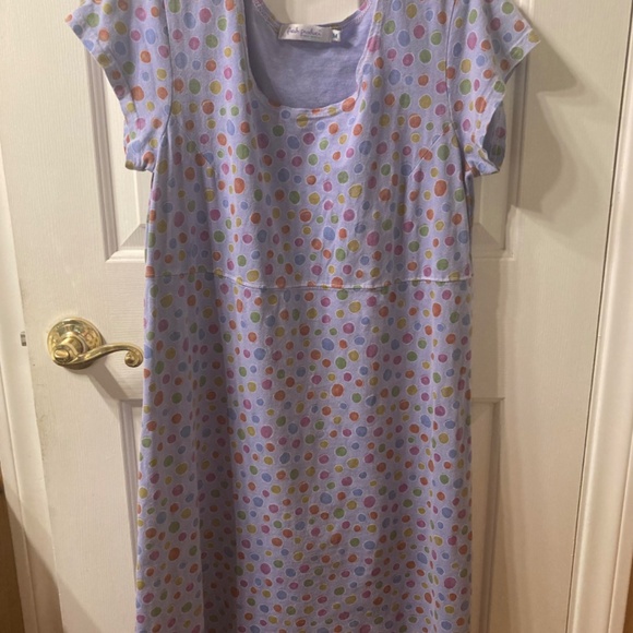 Lot of 3 vintage Fresh Produce Dresses sz M Cotton/Short Sleeve Dots/Flowers - Picture 3 of 8